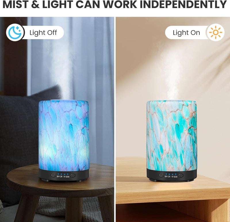 JOYOLO Essential Oil Diffuser, 120ML Glass Aromatherapy Diffuser with 7 Color Lights, Auto Shut-Off and 4 Timer Settings, Ultrasonic Cool Mist Diffuser for Home Room Office (Blue Mountain) - Image 4